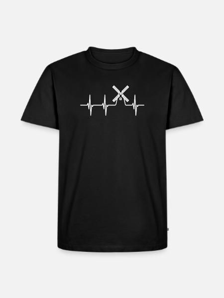 Farming Windmill ECG - Men's Premium T-Shirt - black
