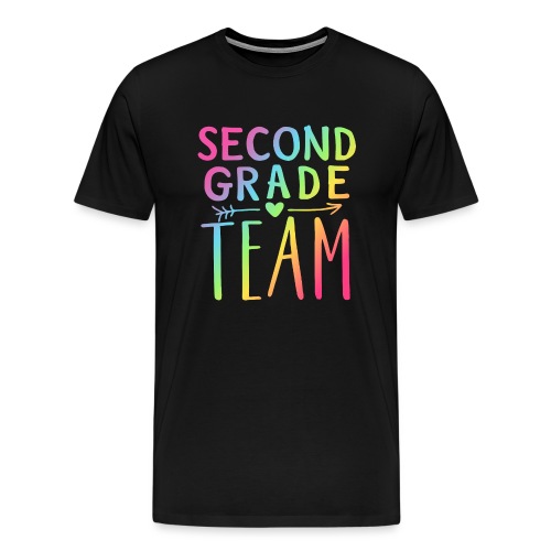 Second Grade Team Neon Rainbow Teacher T-Shirts - Men's Premium T-Shirt