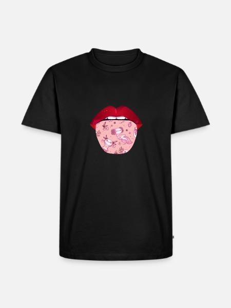Axolotl Salamander Lips - Men's Premium T-Shirt - black