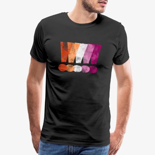 Distressed Lesbian Pride Graphic Exclamation - Men's Premium T-Shirt