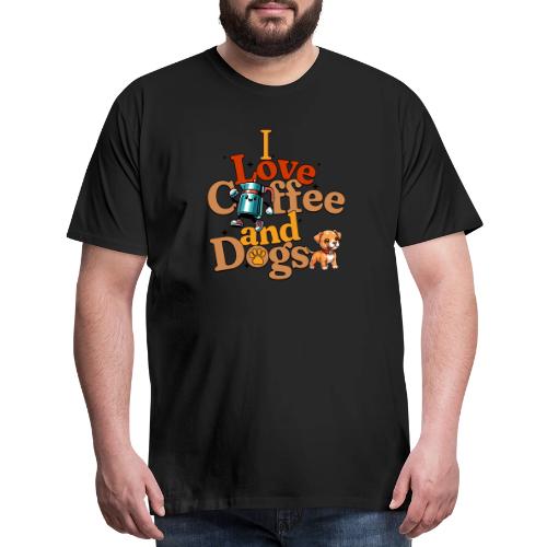 I Love Coffee and Dogs - Pit Bull Puppy Edition - Men's Premium T-Shirt