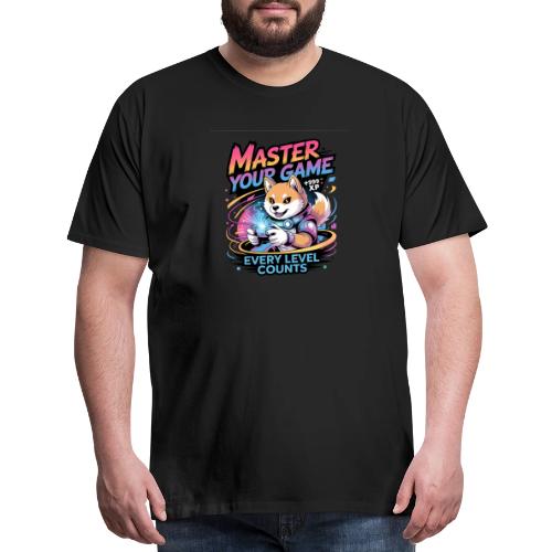 Cute Gamer Shiba Inu Level Up - Men's Premium T-Shirt