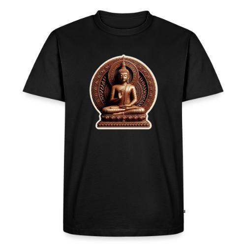 Buddha Statue in meditation and Hand Mudra - Men's Premium T-Shirt