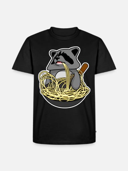 Wok Pan Raccoon - Men's Premium T-Shirt - black