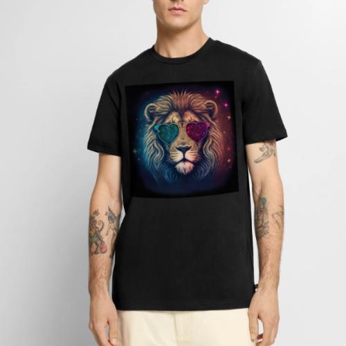 Jesus Lion of Judah wearing love glasses - Men's Premium T-Shirt
