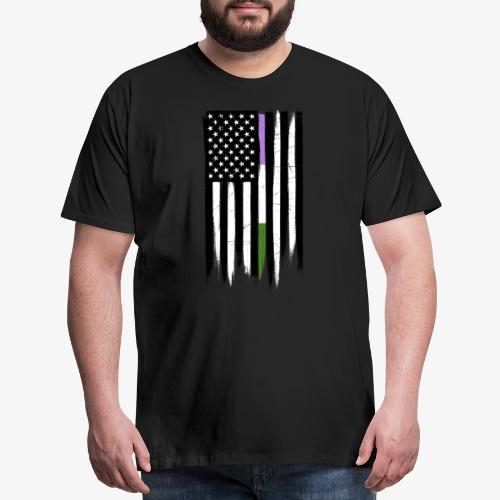 Genderqueer Thin Line American Flag - Men's Premium T-Shirt