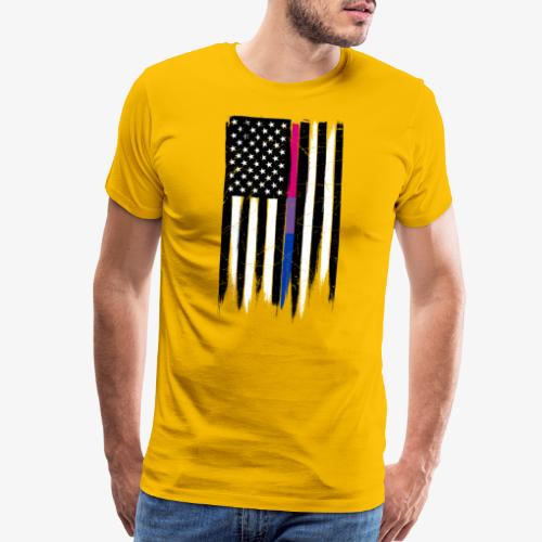 Bisexual Thin Line American Flag - Men's Premium T-Shirt