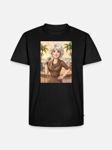 Beach Singer at Sunset - Men's Premium T-Shirt - black