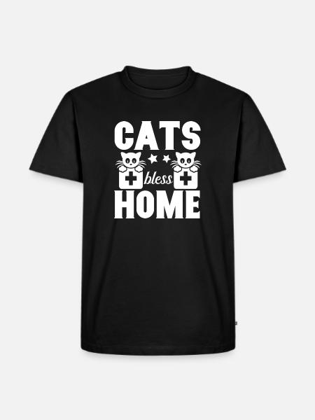 Cat Bless Home - Men's Premium T-Shirt - black
