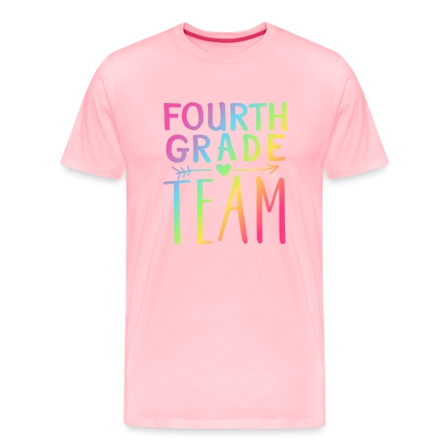 Fourth Grade Team Neon Rainbow Teacher T-Shirts - Men's Premium T-Shirt
