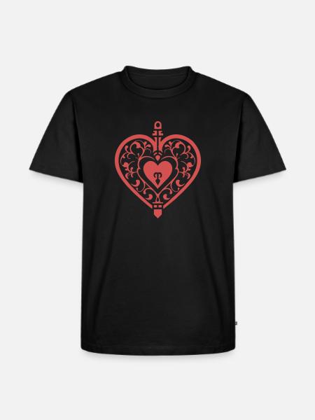 heart ornament - Men's Premium T-Shirt - black