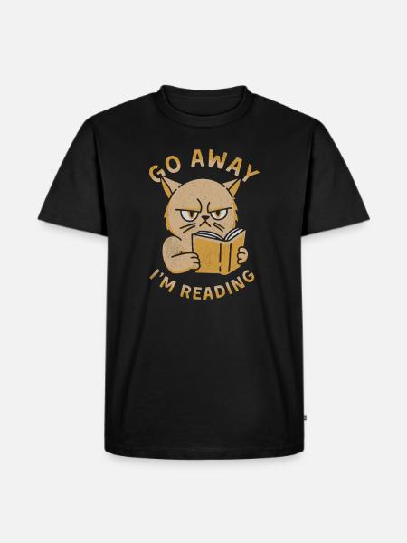 Go Away I'm Reading - Men's Premium T-Shirt - black