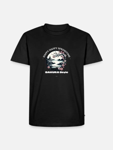 Happy Happy Springtime Sakura - Men's Premium T-Shirt - black