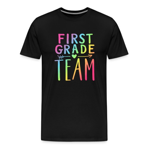 First Grade Team Neon Rainbow Teacher T-Shirts - Men's Premium T-Shirt