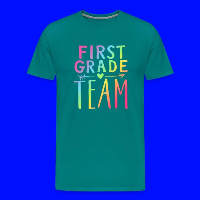 First Grade Team Neon Rainbow Teacher T-Shirts