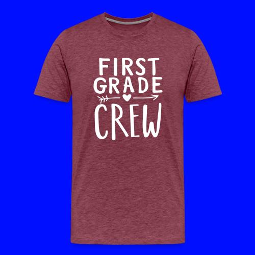 First Grade Crew Heart Teacher T-Shirts - Men's Premium T-Shirt