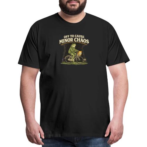 Minor Chaos Vintage Frog and Cat on Bicycle - Men's Premium T-Shirt