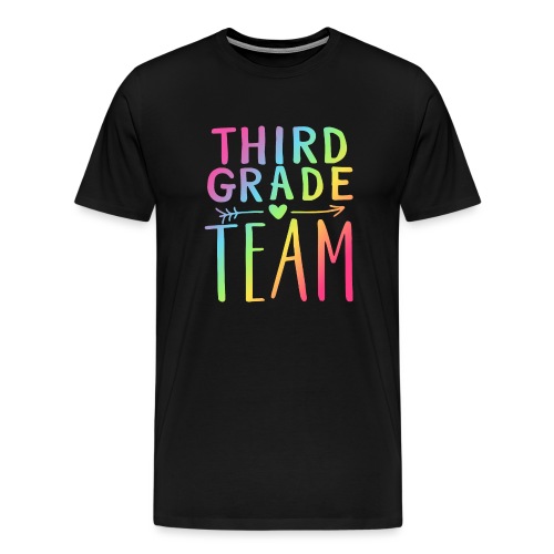Third Grade Team Neon Rainbow Teacher T-Shirts - Men's Premium T-Shirt