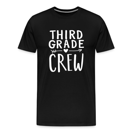 Third Grade Crew Heart Teacher T-Shirts - Men's Premium T-Shirt