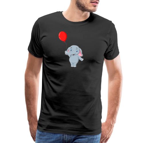 Baby Elephant Holding A Balloon - Men's Premium T-Shirt