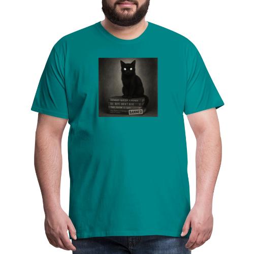 Cat on Banned Books - Men's Premium T-Shirt