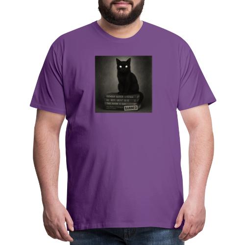 Cat on Banned Books - Men's Premium T-Shirt
