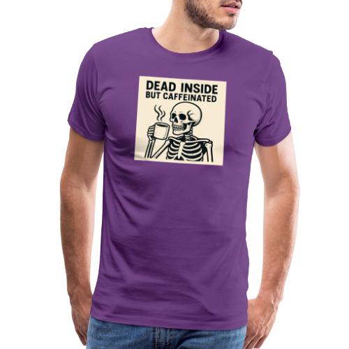 Skeleton Sipping Coffee - Men's Premium T-Shirt