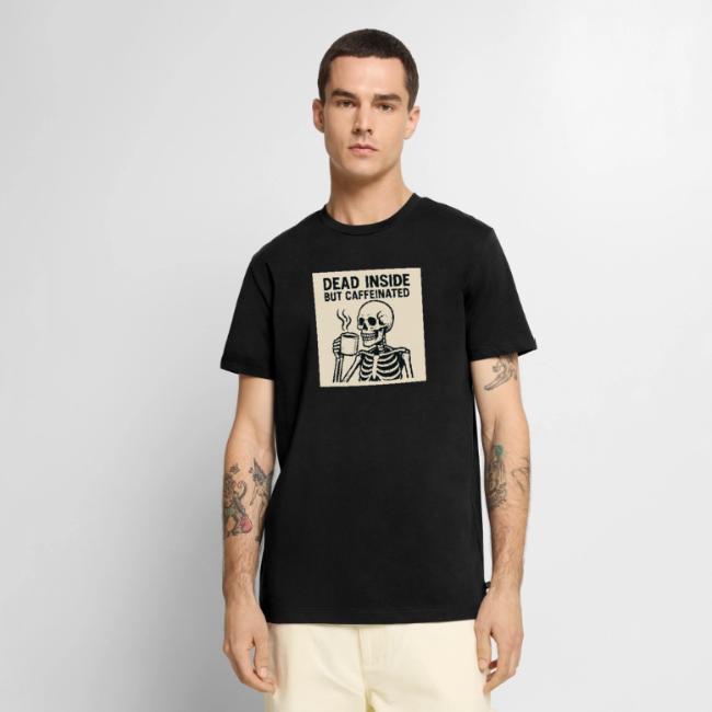 Skeleton Sipping Coffee