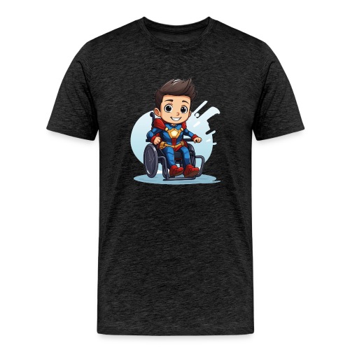 Cartoon superhero in wheelchair # - Men's Premium T-Shirt