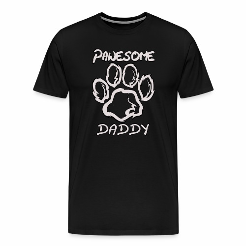 Pawesome Awesome Dog Cat Paw Daddy Papa Father - Men's Premium T-Shirt