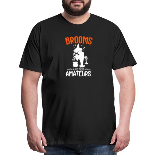Brooms Are For Amateurs Funny Halloween Tardis - Men's Premium T-Shirt