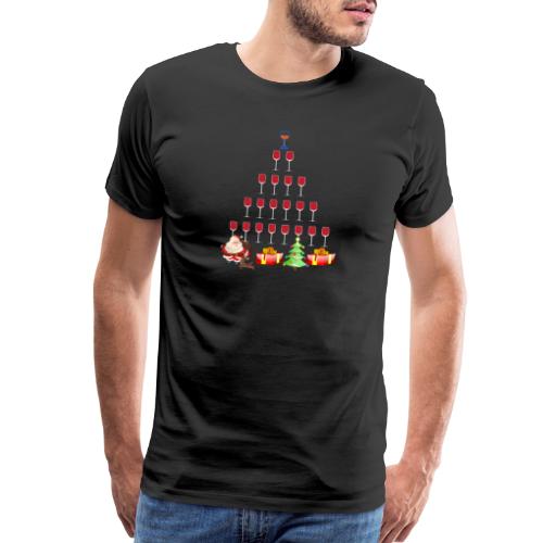 Wine glass decor Christmas Tree Xmas Ornament tee - Men's Premium T-Shirt