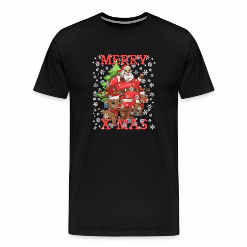 Santa Chibi Reindeer Christmas Gift Merry X-Mas - Men's Premium T-Shirt