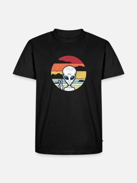 Alien Selfie Peace - Men's Premium T-Shirt - black