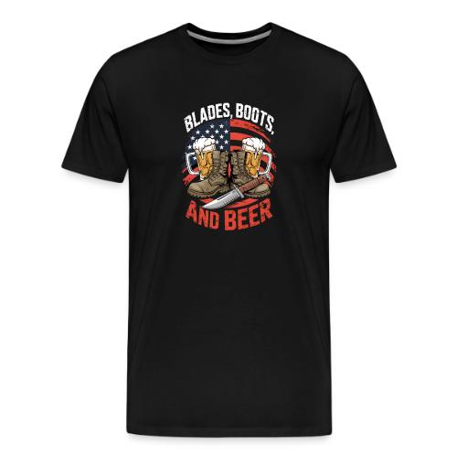 Blades, Boots, and Beer - Men's Premium T-Shirt
