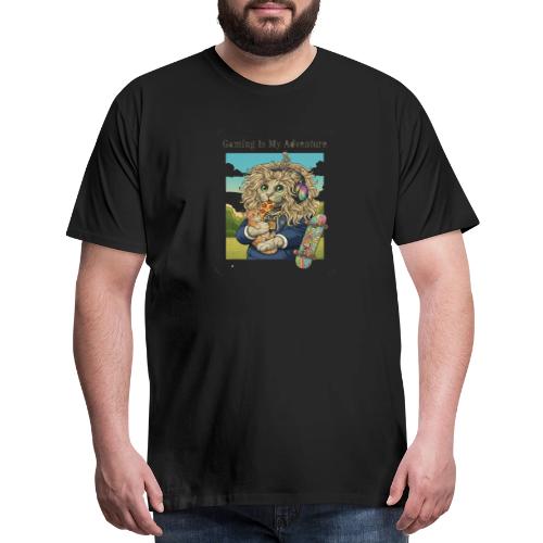 Gaming Cat Adventure: Pizza & Skates - Men's Premium T-Shirt