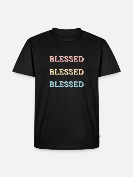 Repeated blessed qoute - Men's Premium T-Shirt - black