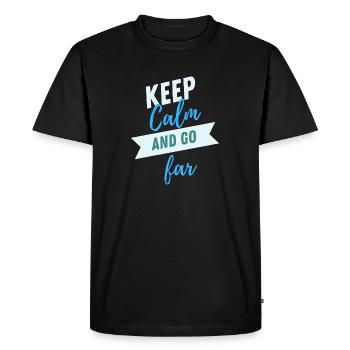 Keep calm and go far - motivational design - Men's Premium T-Shirt - black - Front - Nico (187cm)