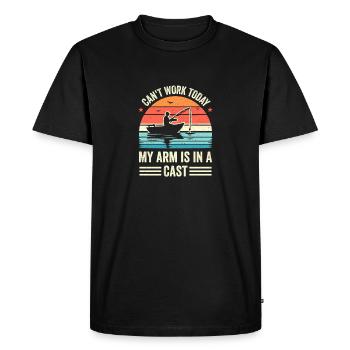 Retro Funny Fishing Pun for Angler or Fisherman - Men's Premium T-Shirt - black - Front - Nico (187cm)