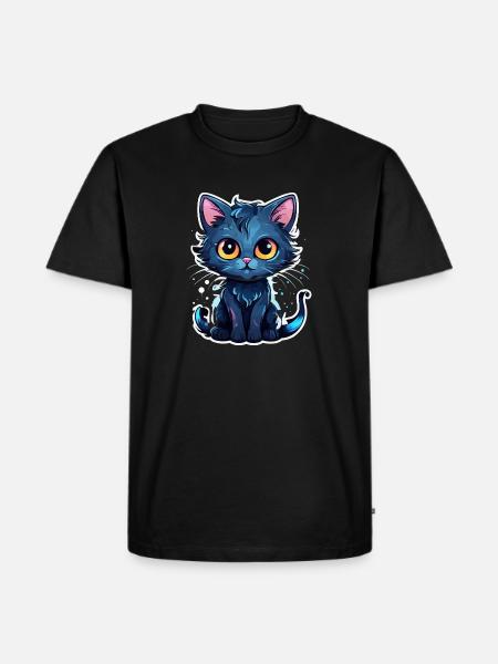 blue cat - Men's Premium T-Shirt - black