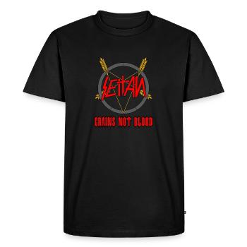 Seitan-Grains Not Blood - Men's Premium T-Shirt - black - Front - Nico (187cm)