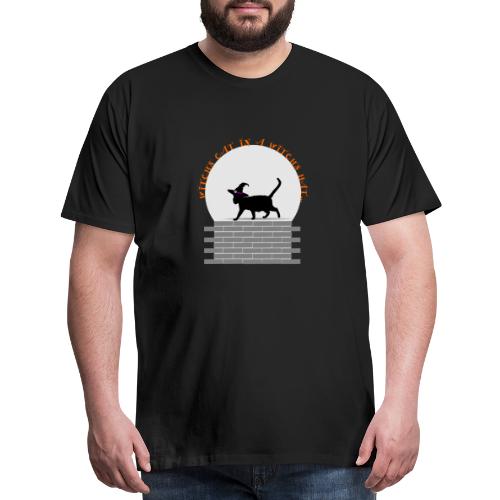 Witch's Cat In A Witch's Hat - Men's Premium T-Shirt