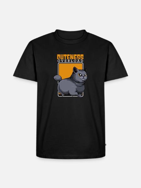 Overload Cute Kawaii Cat - Men's Premium T-Shirt - black