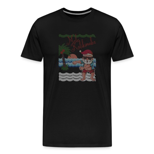 Ugly Christmas Sweater Hawaiian Dancing Santa - Men's Premium T-Shirt