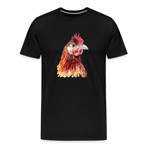 Brown Rooster, Horse - Men's Premium T-Shirt