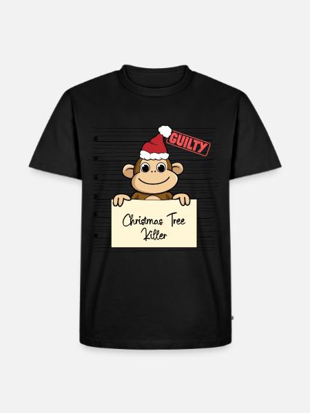 Monkey christmas funny prison - Men's Premium T-Shirt - black