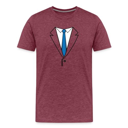 Suit with Blue Tie - Men's Premium T-Shirt