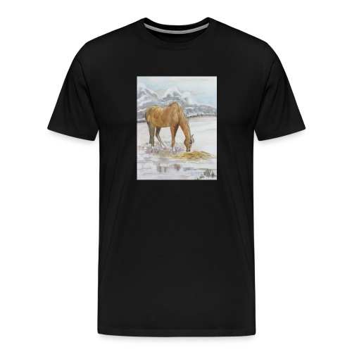 Horse grazing - Men's Premium T-Shirt