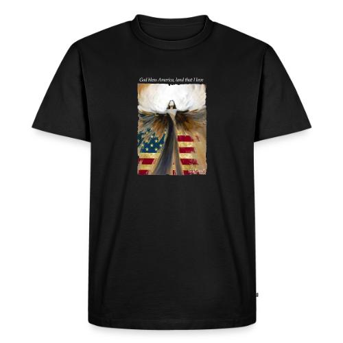 God bless America Angel_Strong color_white type - Men's Premium T-Shirt