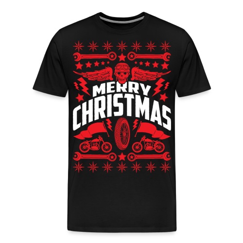 Biker Ugly Christmas Sweater - Men's Premium T-Shirt